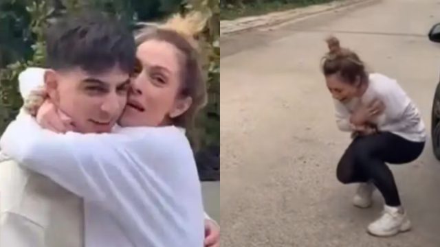 «Λύγισε» η Ντορέττα Παπαδημητρίου: Ξέσπασε σε κλάματα με την έκπληξη του γιου της (video)