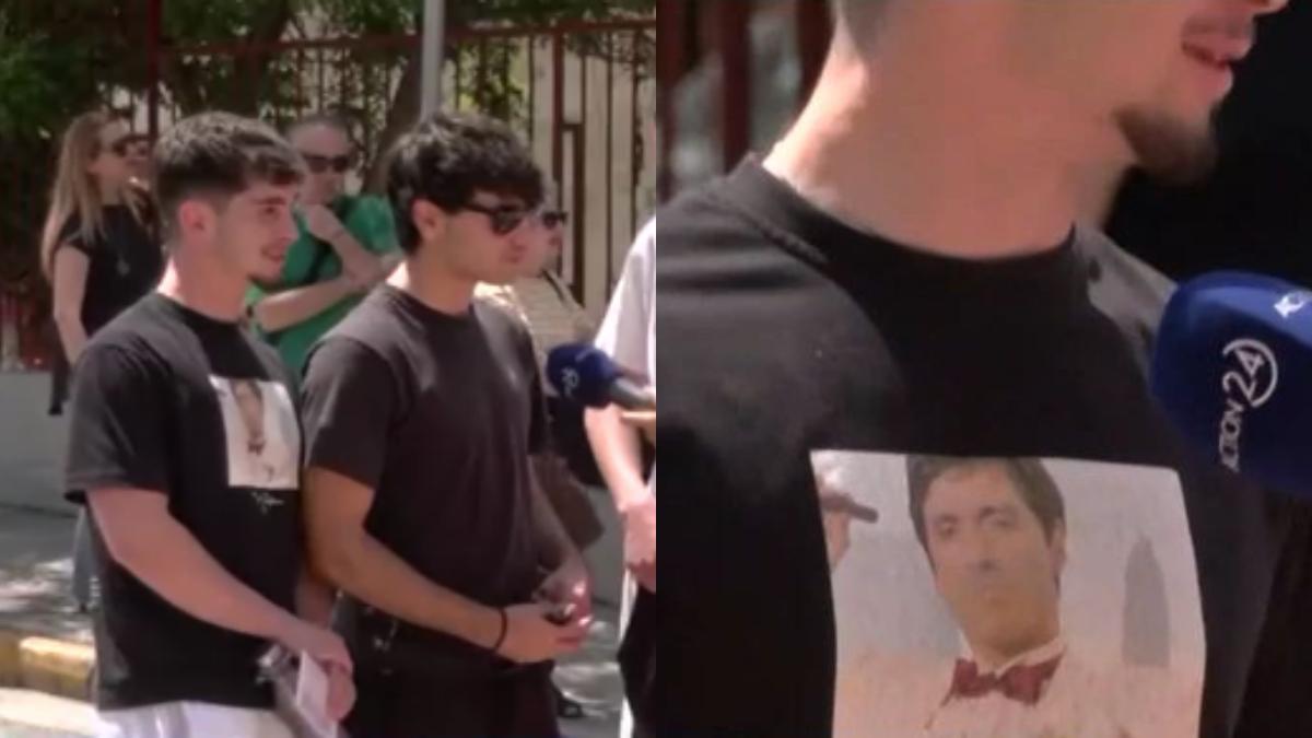 Δημιουργικός μαθητής στις Πανελλαδικές φόρεσε μπλούζα Scarface για τον Γιαννακόπουλο: «Περιγράφει τον αγαπημένο πρόεδρο, είναι είδωλό του»