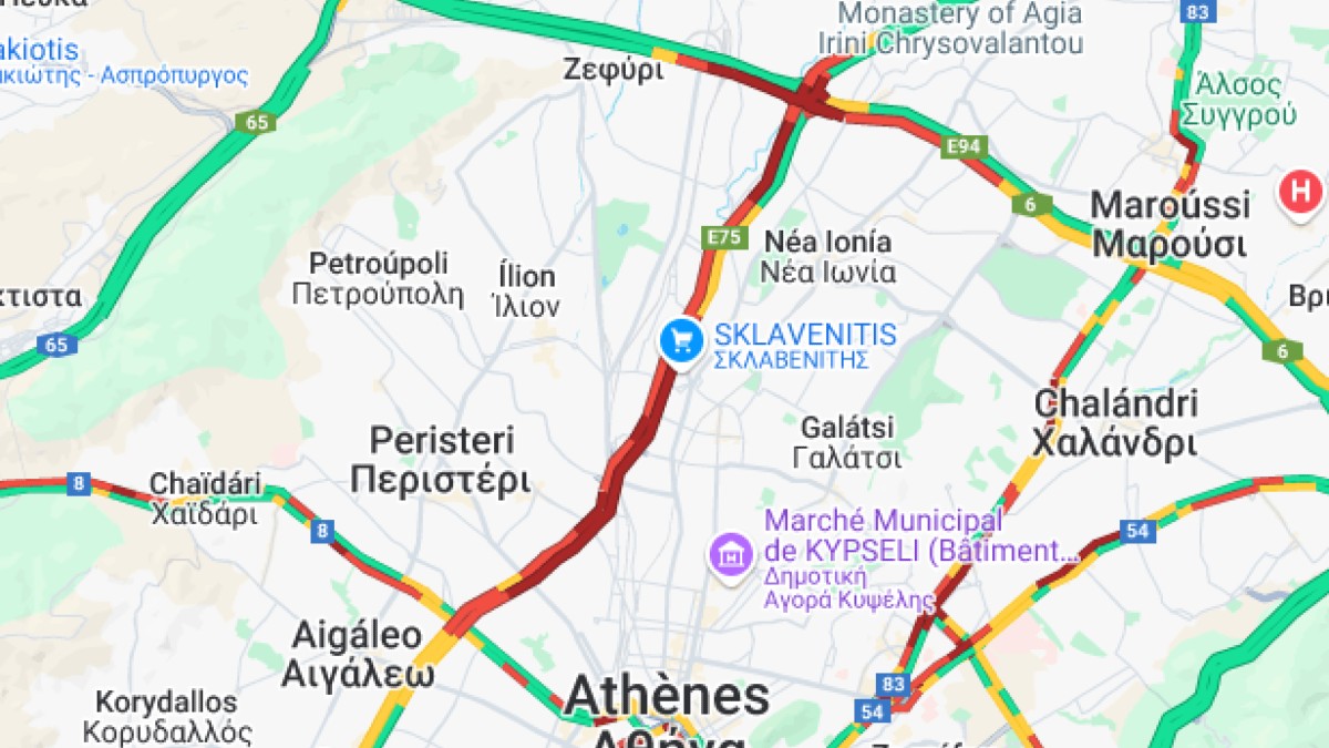 Κίνηση στους δρόμους (8/5): «Κόλλησε» ο Κηφισός – Σημειωτόν σε Κηφισίας και Αττική Οδό