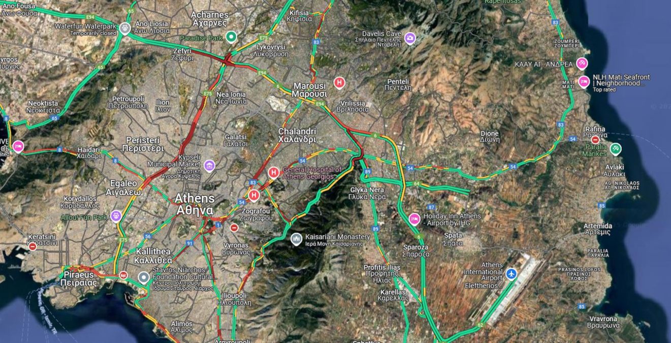Κίνηση σήμερα (12/5): Στο «κόκκινο» για ακόμη μια μέρα οι δρόμοι της Αθήνας – Μποτιλιάρισμα στον Κηφισό