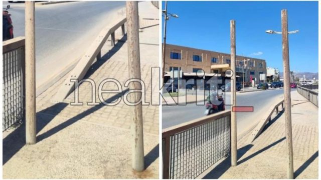 Μεγάλος κίνδυνος στην παραλιακή του Ηρακλείου: Σκουριασμένες κολώνες απειλούν τη δημόσια ασφάλεια