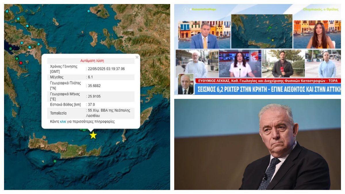 Ευθύμιος Λέκκας: Το σχόλιό του για τον σεισμό στην Κρήτη – «Μάλλον αποκλείεται η περίπτωση ενός τσουνάμι»