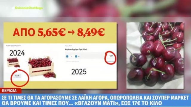 Κεράσια: Γιατί πωλούνται «χρυσάφι»