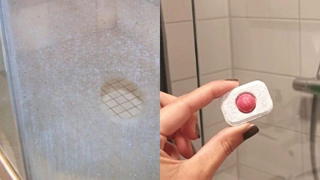 Συσσωρευμένα άλατα και βρωμιά στο ντους: Πώς να το κάνετε να λάμψει με μία μόνο ταμπλέτα πλυντηρίου πιάτων