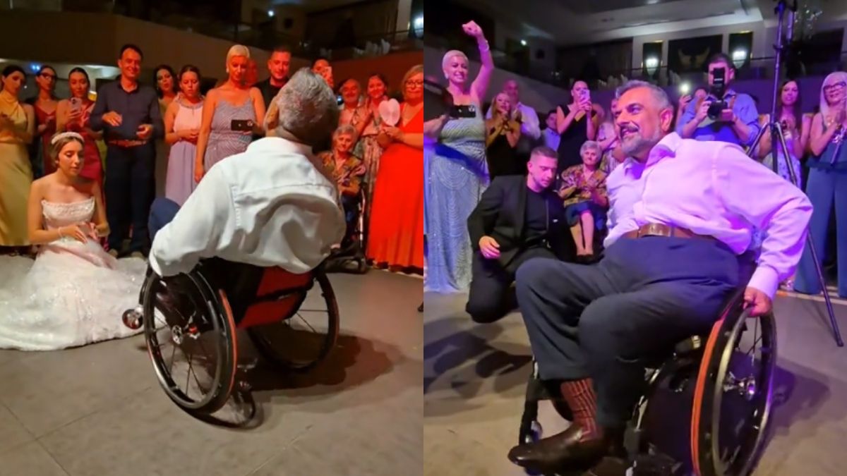 «Η αγάπη δεν γνωρίζει εμπόδια»: Πατέρας σε αναπηρικό αμαξίδιο χόρεψε ζεϊμπέκικο στον γάμο της κόρης του και έγινε viral στο TikTok