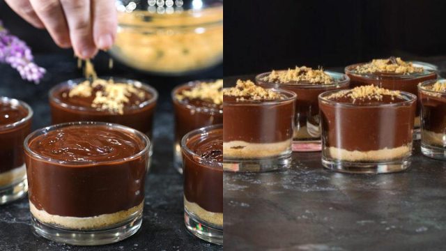 Vegan σοκολατένιο γλυκό σε ποτήρι, με απαλή κρέμα που απογειώνει τη γεύση