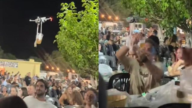 Έπος σε πανηγύρι στη Κρήτη: Σερβίρουν μπύρες μέσω… drone (video)
