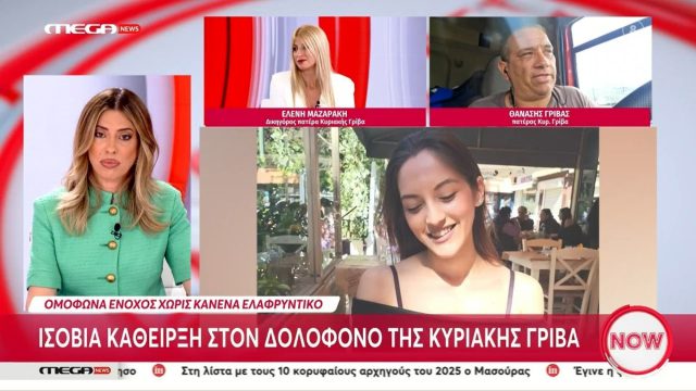 «Κρατούσα το παγωμένο χέρι της κόρης μου και μου το πήραν»: «Ραγίζει» καρδιές ο πατέρας της Κυριακής Γρίβα