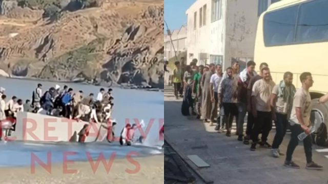 Κρήτη: Μαζικές αφίξεις 800 παράνομων μεταναστών – Βίντεο με αποβίβαση σε παραλία γεμάτη λουόμενους