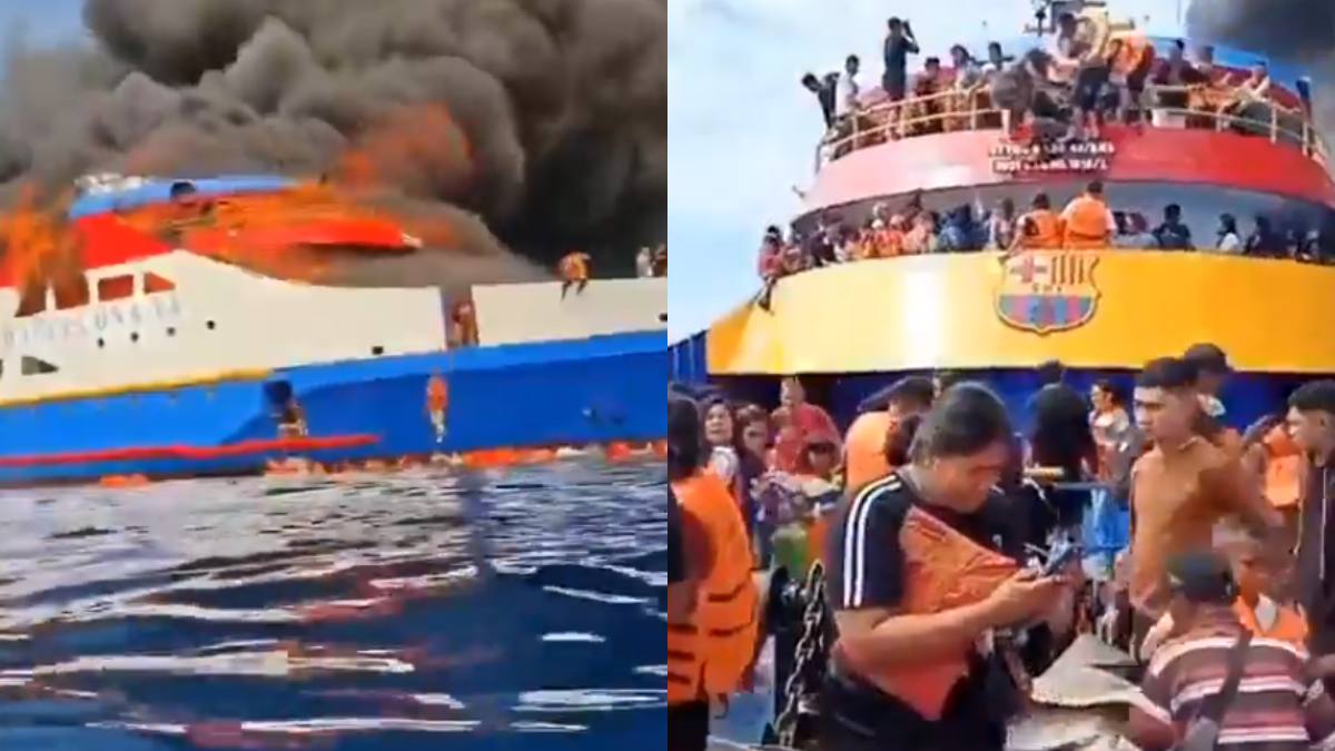 Ινδονησία: Πέντε νεκροί από πυρκαγιά σε πλοίο – Η στιγμή που οι επιβάτες πηδούν στη θάλασσα για να σωθούν