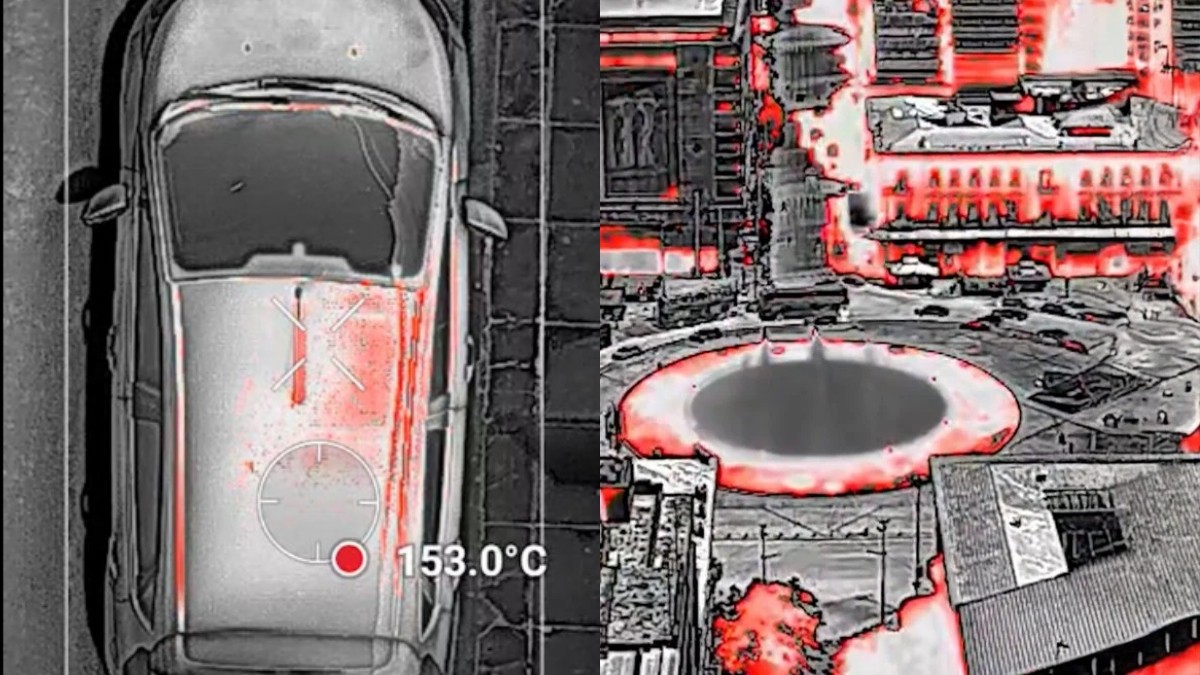 Ασφυκτική η ζέστη στην Αθήνα: Drone καταγράφει 153°C σε οροφή αυτοκινήτου στη Λένορμαν και 70°C στην Ομόνοια