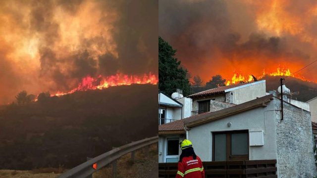 Κόλαση φωτιάς στην Κύπρo: Δύο νεκροί, καμένα σπίτια και διαρκείς εκκενώσεις οικισμών