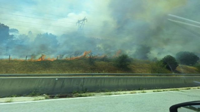Πυρκαγιά μεταξύ Πτολεμαΐδας και Κοζάνης – Στις φλόγες χορτολιβαδική περιοχή κοντά στον αυτοκινητόδρομο
