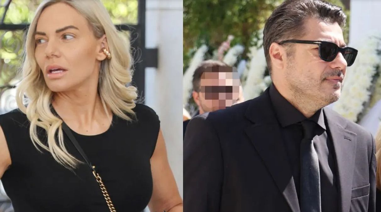 Ράκος η Ιωάννα Μαλέσκου: Στο πλευρό του Λάμπρου Κωνσταντάρα στην κηδεία του πατέρα του