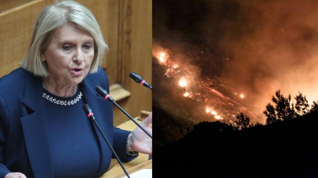 «Δεν φταίνε οι νόμοι – Απλά δεν έχουμε εθελοντές» – Προκλητική δήλωση Βούλτεψη εν μέσω πύρινης λαίλαπας