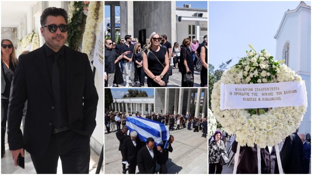 Συντετριμμένος ο Λάμπρος Κωνσταντάρας στην κηδεία του πατέρα του – Πλήθος δημοσιογράφων και πολιτικών στο τελευταίο αντίο