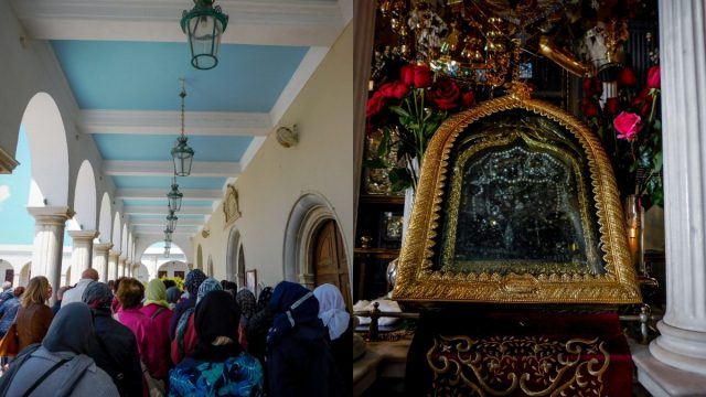 Τήνος: Χιλιάδες πιστοί προσκυνούν την εικόνα της Παναγίας – Έγινε η ρίψη στεφάνου στο σημείο που βυθίστηκε το τορπιλικό «Έλλη»