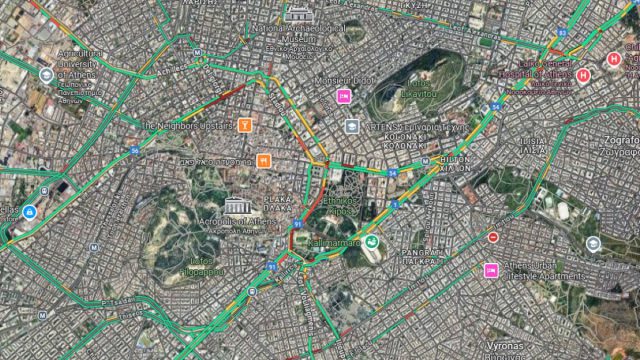 Live η κίνηση 05/08: Στο «κόκκινο» το κέντρο της Αθήνας – Καθυστερήσεις στην Αττική Οδό