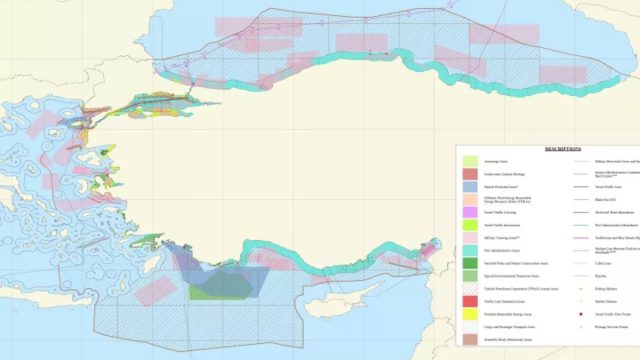 Η Τουρκία αποκλείει το Καστελόριζο σε χάρτη που εξέδωσε για τα θαλάσσια πάρκα στο Αιγαίο