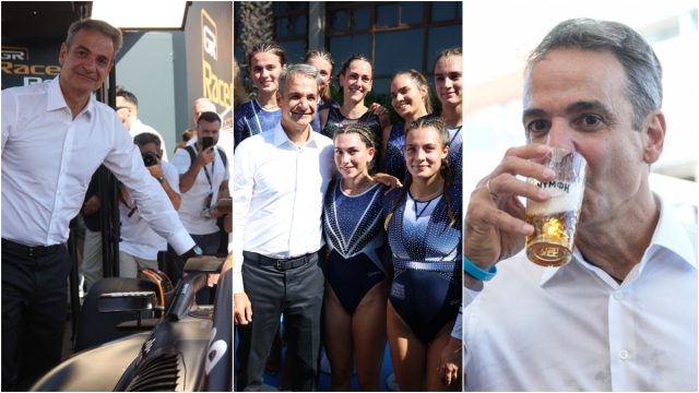 Η βόλτα Μητσοτάκη στην 89η ΔΕΘ: Επίδειξη γυμναστριών, McLaren, μπιλιάρδο, μπάσκετ και στάση για μπίρα