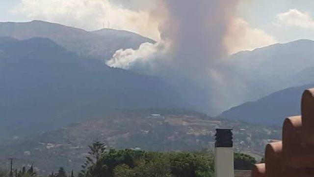 Φωτιά στο Παναχαϊκό όρος – Καίει σε δύσβατη περιοχή