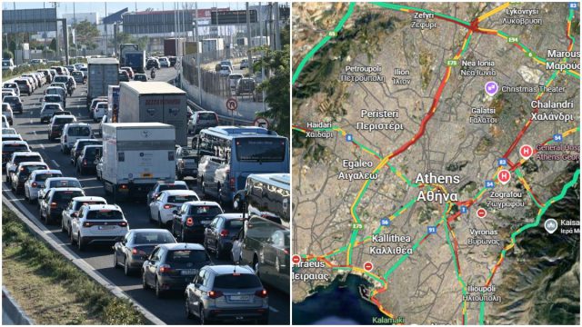 Κίνηση 30/09: Χάος στους δρόμους, ουρές χιλιομέτρων σε Κηφισό και Κηφισίας – Καθυστερήσεις στην Αττική Οδό