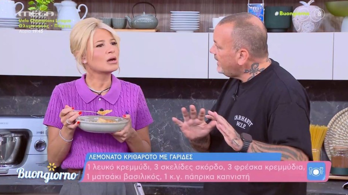 Συνταγή για λεμονάτο κριθαρότο με γαρίδες από τον Δημήτρη Σκαρμούτσο