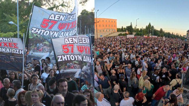 Τέμπη: Οργή λαού σε όλη τη χώρα –  Προσαγωγές στα Προπύλαια