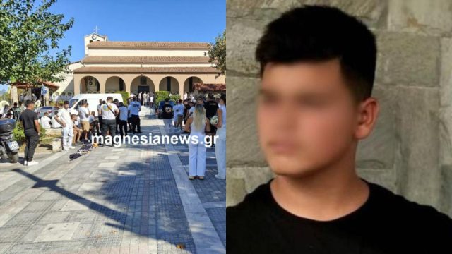 Θρήνος στην κηδεία του 18χρονου που πέθανε από εγκεφαλική αιμορραγία στον Βόλο – Φίλοι του έκαναν πορεία με μηχανάκια