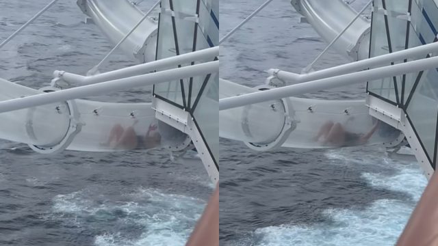 Τρόμος για επιβάτη σε κρουαζιερόπλοιο: Παγιδεύτηκε σε νεροτσουλήθρα πάνω από τον ωκεανό