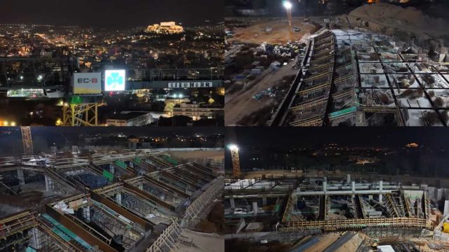 Εργοτάξιο νυχτερινής μαγείας: Ο Βοτανικός «πετάει» με φόντο την Ακρόπολη – Το νέο γήπεδο του Παναθηναϊκού παίρνει «σάρκα και οστά»