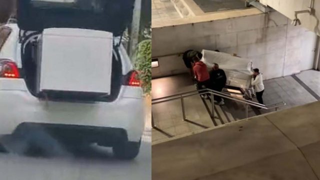 To περιπολικό έδειξε το… δρόμο: Νεαροί μεταφέρουν ολόκληρο ψυγείο με το… Μετρό!