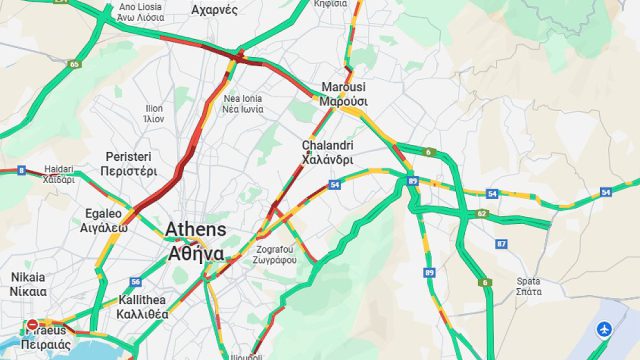 Κίνηση 23/10: Κομφούζιο στους δρόμους – Στο «κόκκινο» η λεωφόρος Αθηνών λόγω τροχαίου
