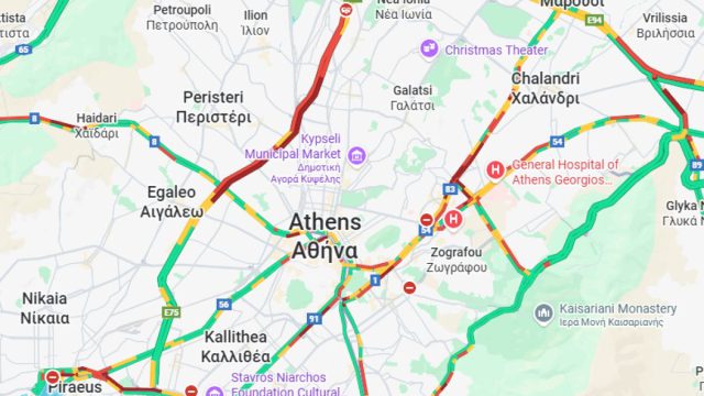 Κίνηση 10/10: «Κόκκινοι» από το πρωί οι δρόμοι – Μποτιλιάρισμα σε Κηφισό, Κηφισίας και Μεσογείων