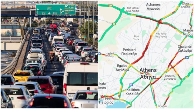 Κίνηση 13/10: «Κατακόκκινοι» οι δρόμοι της Αθήνας – Μποτιλιάρισμα σε Κηφισό, Αττική Οδό και Κηφισίας
