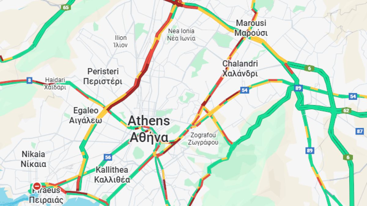 Κίνηση 22/10: Αθήνα «στο κόκκινο» – Προβλήματα σε Κηφισό και Αττική Οδό