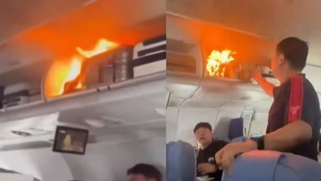 Πανικός στον αέρα: Φωτιά μέσα σε καμπίνα αεροσκάφους από έκρηξη μπαταρίας λιθίου