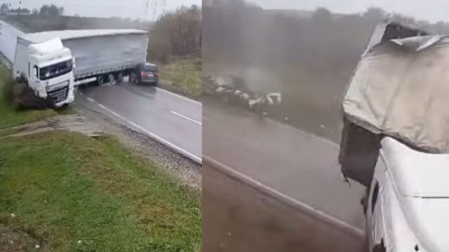 Σοκαριστικό βίντεο: Τρομακτικό δυστύχημα στη Ρουμανία με δύο νεκρούς – Φορτηγό δίπλωσε και συνέθλιψε αυτοκίνητο