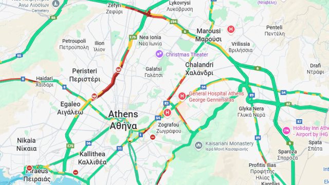Κίνηση 17/11: Τεράστιες ουρές σε Κηφισό, Λεωφόρο Αθηνών, Κηφισίας – Κλειστοί δρόμοι στο κέντρο
