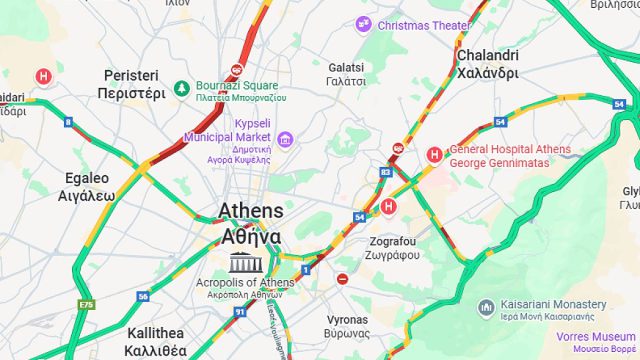 Κίνηση 19/11: Μπλοκαρισμένοι οι δρόμοι της Αττικής – Στο «κόκκινο» Κηφισός και Λεωφόρος Αθηνών