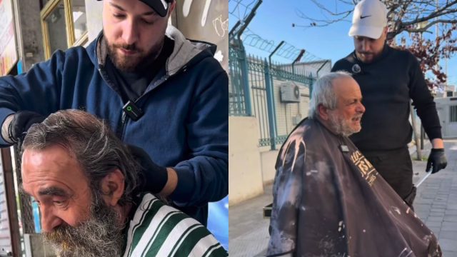 Όταν η καλοσύνη γίνεται επάγγελμα: Ο Σπύρος Πετράτος, ο μπαρμπέρης που κουρεύει δωρεάν αστέγους δείχνει τι σημαίνει ανθρωπιά