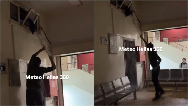 Τριτοκοσμικές εικόνες στην ΑΣΟΕΕ: Πλημμύρισε αίθουσα, φοιτητές προσπαθούν να σταματήσουν τα νερά