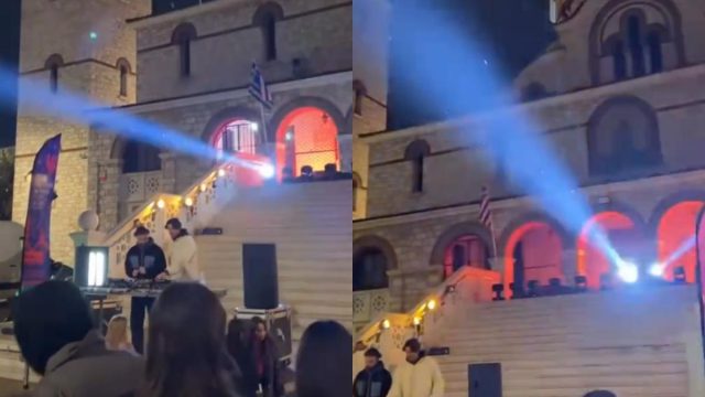 Ο Δήμος Αθηναίων έστησε rave πάρτι στα σκαλιά ναού – «Δεν γνωρίζαμε ότι θα βάλουν φωτορυθμικά στον ναό», λέει η ενορία