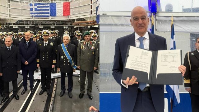 Η ελληνική σημαία υψώνεται στη φρεγάτα Belharra «Κίμων» στα ναυπηγεία του Λοριάν – «Μια νέα μέρα σε μια νέα εποχή»