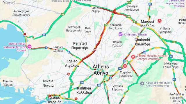 Κίνηση 1/12: «Αλαλούμ» στον Κηφισό από νωρίς – Πού αλλού εντοπίζονται προβλήματα