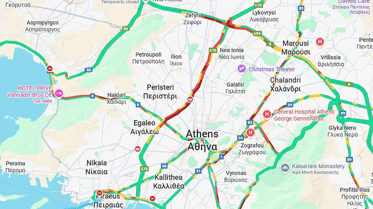 Κίνηση 1/12: «Αλαλούμ» στον Κηφισό από νωρίς – Πού αλλού εντοπίζονται προβλήματα