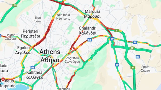 Κίνηση 10/12: «Κόκκινος» ο Κηφισός – Προβλήματα σε Κηφισίας και Μεσογείων