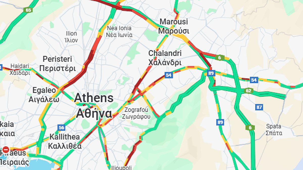 Κίνηση 10/12: «Κόκκινος» ο Κηφισός – Προβλήματα σε Κηφισίας και Μεσογείων