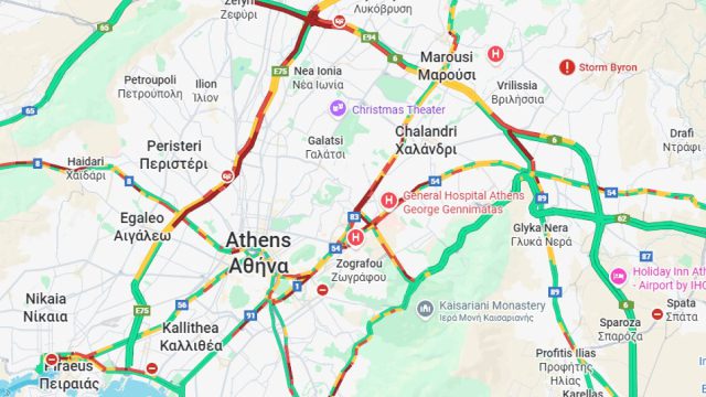 Κίνηση 8/12: «Φρακαρισμένος» ο Κηφισός από νωρίς – Πού αλλού εντοπίζονται προβλήματα