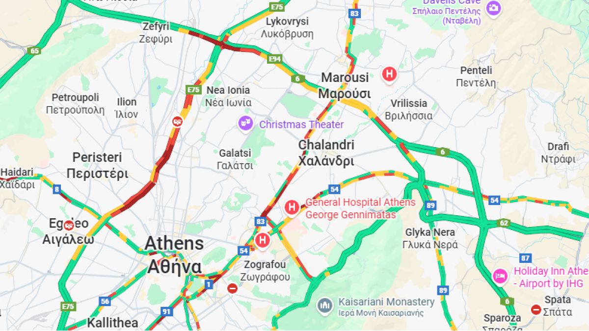 Κίνηση 9/12: «Βουλιάζει» ο Κηφισός – Καθυστερήσεις στην Αττική Οδό